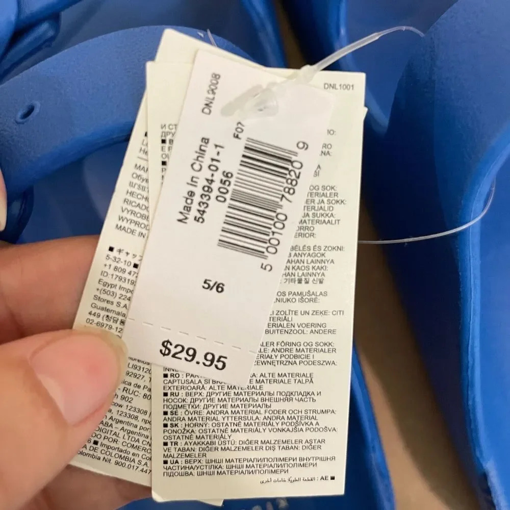 Gap Kids Buckle Slide-On Sandals 5/6 Blue Slip On Summer Lightweight Fun - Picture 5 of 7